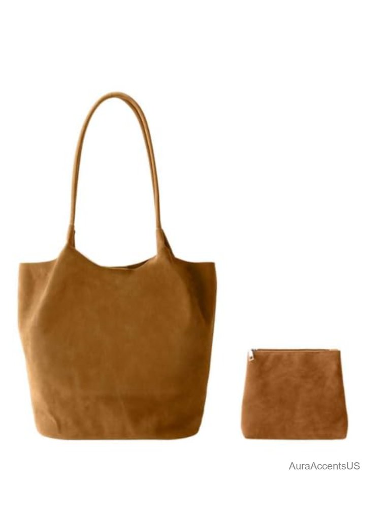 Large Suede Tote Bag For Women, Faux Suede Hobo Handbag, Top Handle Shoulder
